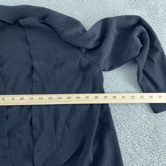 Kate Hill Petite Black Open-Front Cardigan Sweater PL Rayon/Nylon Blend 3676 - Picture 5 of 8